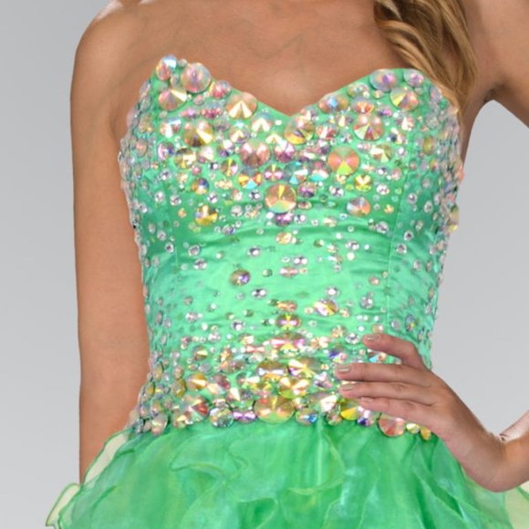 NEW LONG SLEEVELESS OFF SHOULDER SLEEVELESS BALL GOWN WITH LACE UP BACK GL1098 - Picture 5 of 10